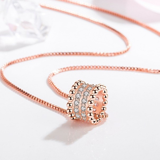 Collier pour femme avec pendentif D681 vieux rose