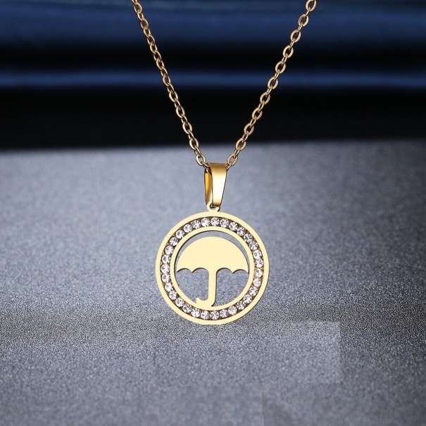 Collier pour femme avec pendentif parapluie doré