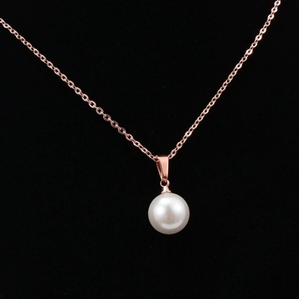 Collier pour femme avec perle D347 vieux rose