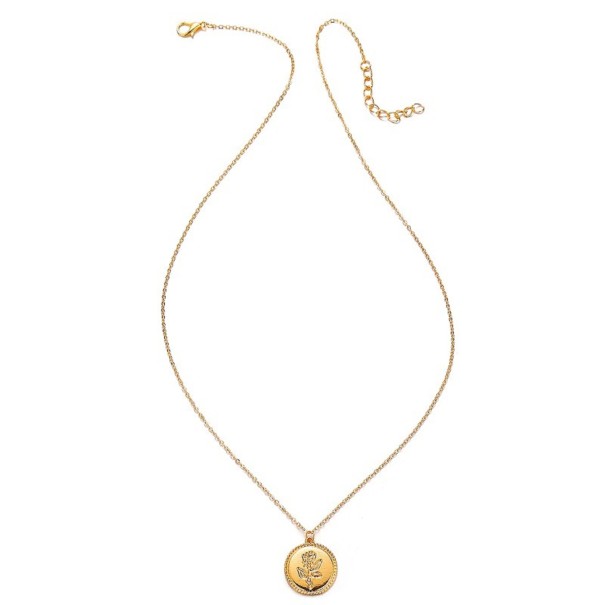 Collier pour femme avec rose G712 doré