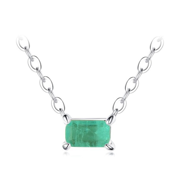 Collier pour femme avec tourmaline G671 argenté
