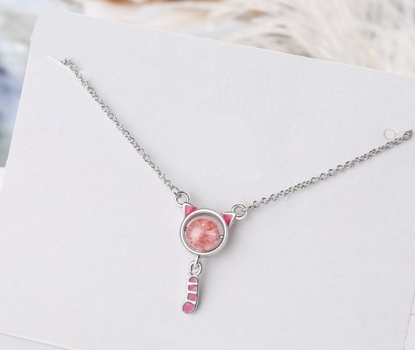 Collier pour femme avec un chat D717 1