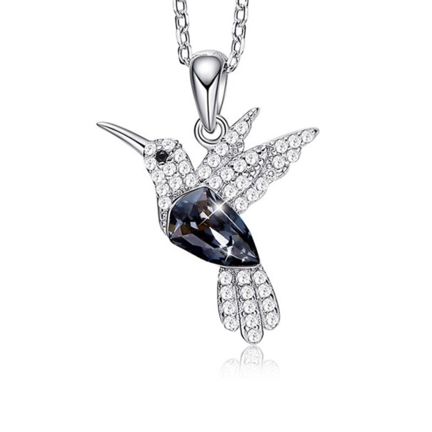 Collier pour femme avec un martin-pêcheur noir