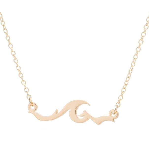 Collier pour femme avec vagues marines doré 1