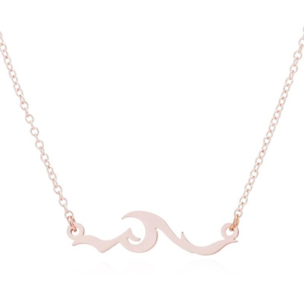 Collier pour femme avec vagues marines vieux rose 1