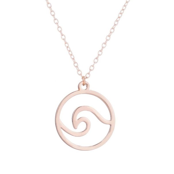 Collier pour femme avec vagues marines vieux rose 2