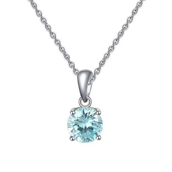 Collier pour femme avec zircon G567 bleu clair
