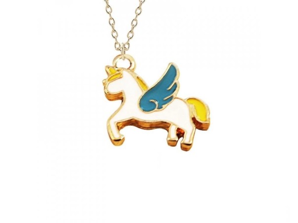 Collier pour femme licorne D87 turquoise