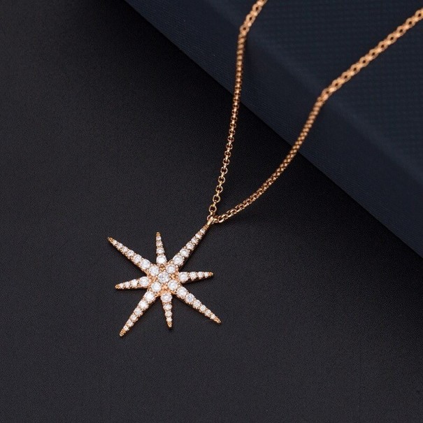 Collier pour femmes avec des étoiles D586 doré 3
