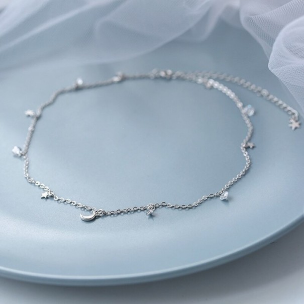 Collier pour femmes avec étoiles D527 argenté