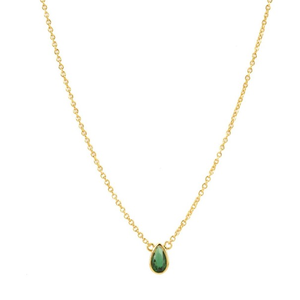Collier pour femmes avec goutte vert foncé