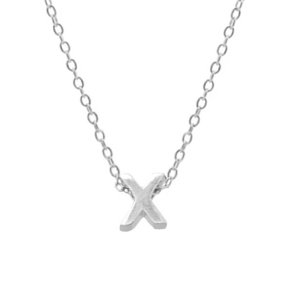 Collier pour femmes avec lettres de l'alphabet M65 argenté X