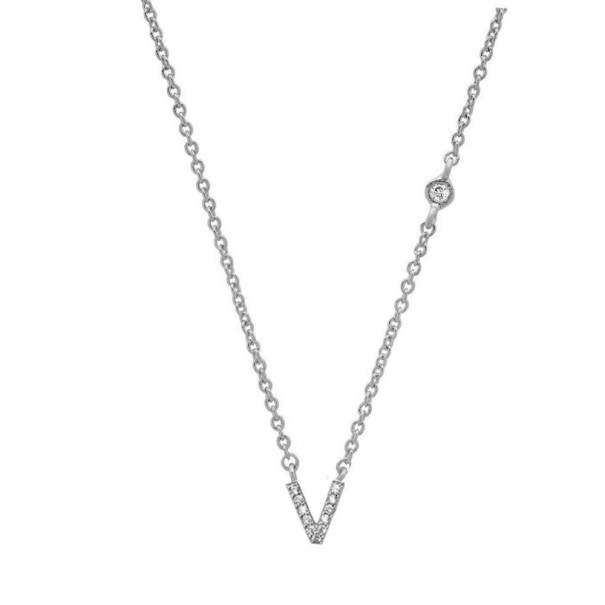 Collier pour femmes avec lettres de l'alphabet M99 argenté V