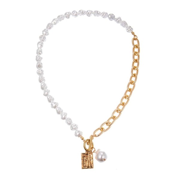 Collier pour femmes avec perles D28 doré