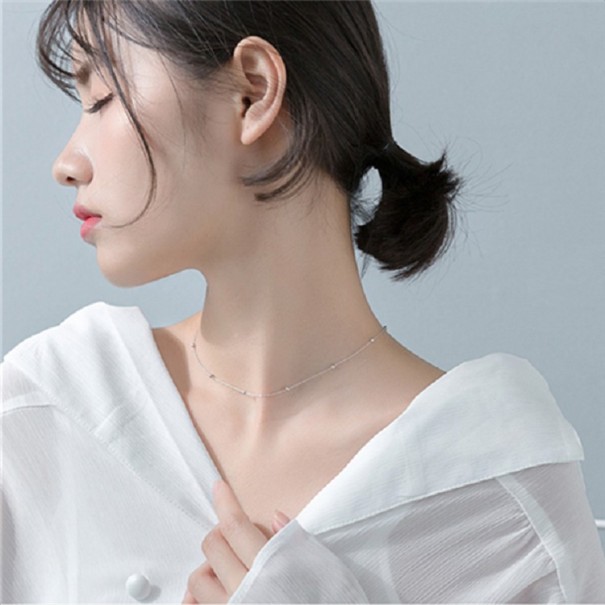 Collier pour femmes avec perles M19 argenté