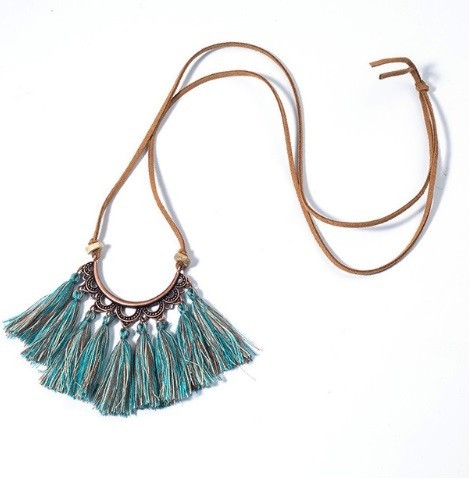 Collier pour femmes - Franges turquoise
