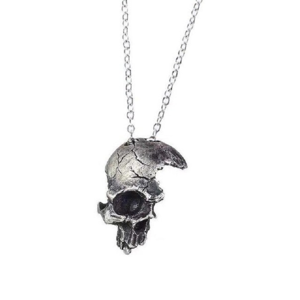 Collier pour homme avec crâne C1110 argenté