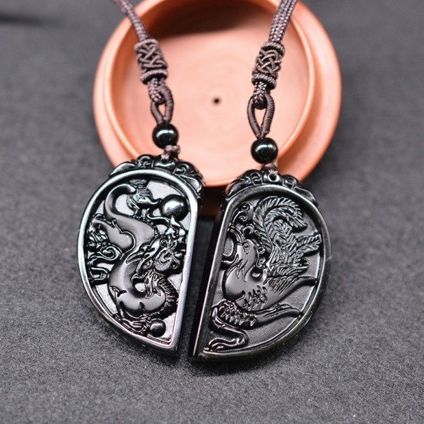 Collier pour homme avec dragon 2 pièces 2