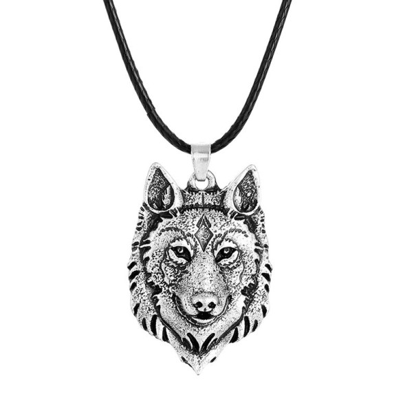 Collier pour homme avec loup D319 1