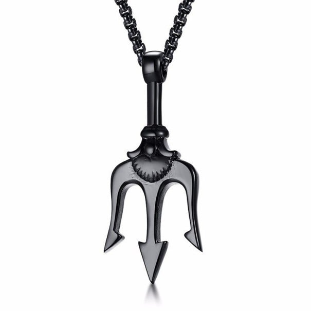 Collier pour homme Trident de Neptune noir