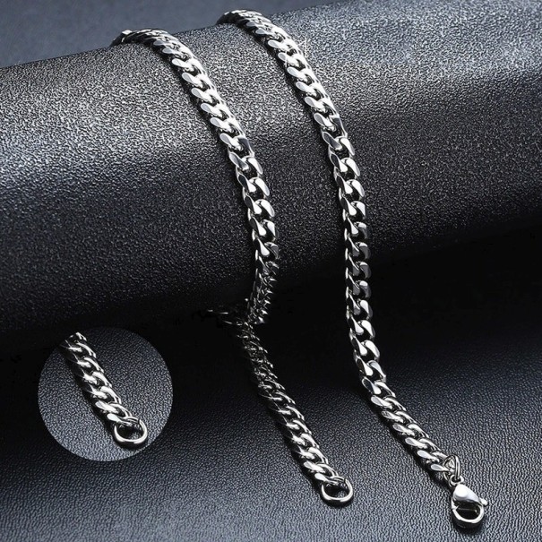 Collier punk pour femme argenté 45 cm 5 mm