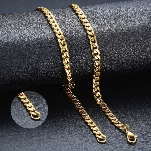 Collier punk pour femme doré 60 cm 5 mm