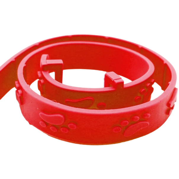 Collier rouge pour chats contre les parasites Protection antiparasitaire Collier réglable pour chats Collier contre les tiques et les puces 1
