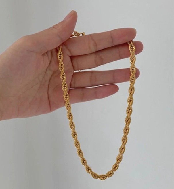 Collier tricoté pour femmes D77 40 cm 2 mm