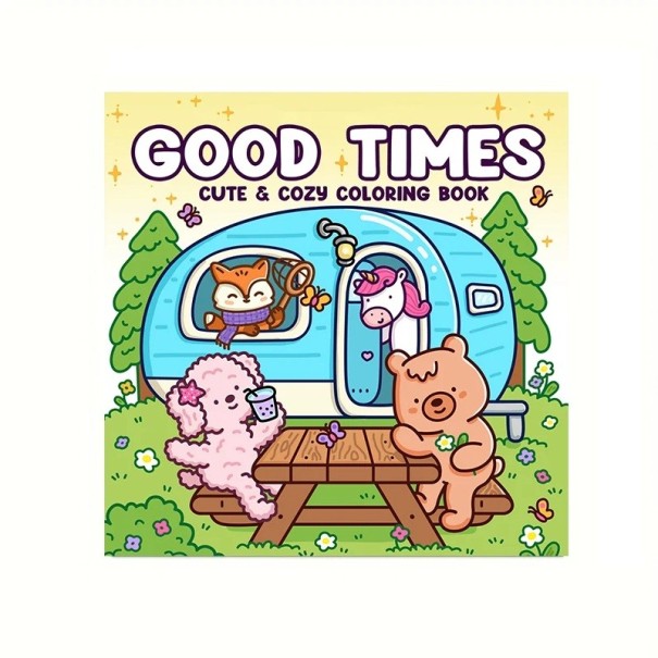 Colorare per bambini e adulti tempo libero nella natura e scene divertenti 20 x 20 cm libro da colorare rilassante per relax e creatività 1