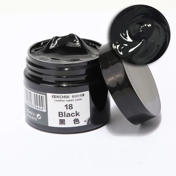 Colore per riparazione pelle 50 ml Riparazione sedili auto Giacche Scarpe Vinile Graffi Buchi Rinnovo Riverniciatura Colorazione Pelle Auto nero