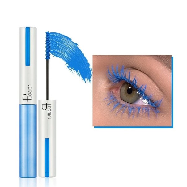 Colorful Volume Mascara Long-lasting Eyelash Lengthening Mascara Waterproof Natural Mascara blå