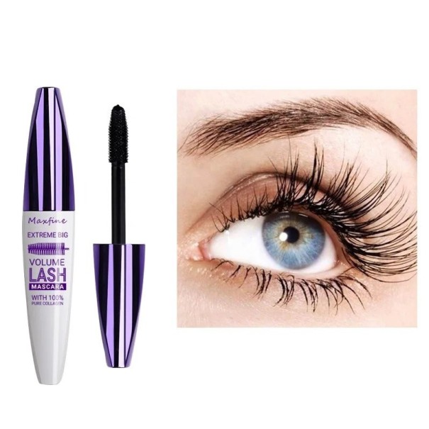 Colour Lengthening Mascara Waterproof Eye Makeup Long-Lasting Mascara in Bold Colour black