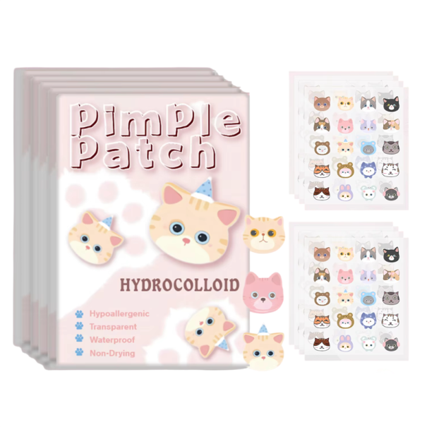 Colourful Cartoon Acne Patches 300 pcs Cute Animal Shaped Corrector Stickers Safe Non-Toxic Skin Covering 1