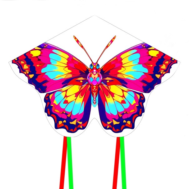 Colourful Flying Kite in the Shape of a Butterfly 79 x 56 cm Children's Kite Made of Polyester with 30m Line Outdoor Toy for Fun and Active Play 1