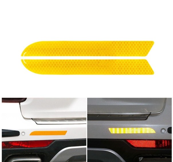 Colourful Reflective Car Stickers 2 pcs yellow