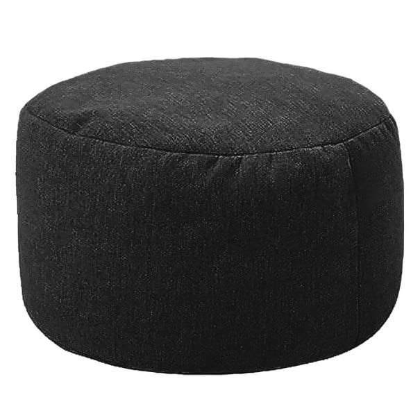 Colourful Stool Cover 30×20 cm with Zip Made of Cotton Linen for Filling with Foam or Textiles for Comfortable Seating black