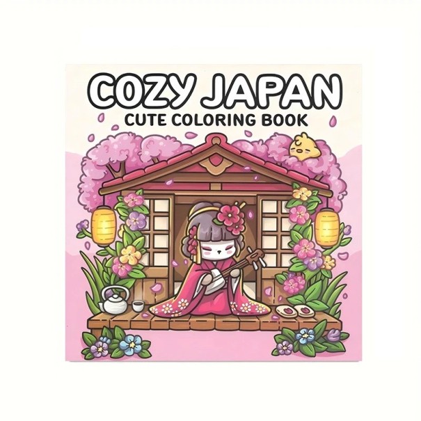 Colouring Book for Children and Adults Japanese Culture and Tranquil Scenes 20 x 20 cm Drawing Relaxing Book for Relaxation and Creativity 1