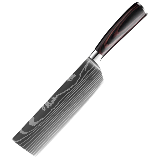Coltello da cucina professionale Nakiri 29 cm in acciaio inossidabile Coltello affilato per verdure e frutta con manico ergonomico in legno 1