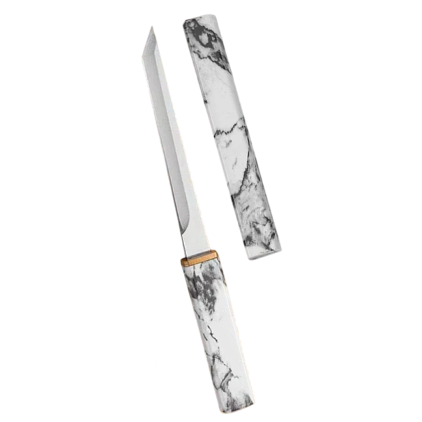 Coltello da disosso forgiato a mano in acciaio inossidabile 19,8x9,8x10 cm Coltello affilato per bistecche e agnello con fodero Lama inclinata 1