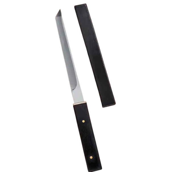 Coltello da disosso nero forgiato a mano in acciaio inossidabile 19,8x9,8x10 cm Coltello per carne e frutta con custodia Lama affilata inclinata per agnello e bistecche 1