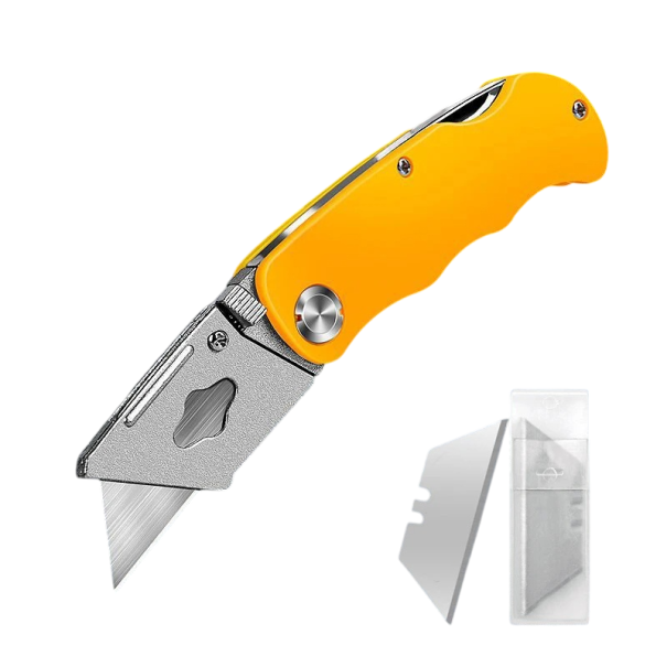 Coltello pieghevole con lama sostituibile Coltello universale per carta da parati, pacchi e carta Coltello da lavoro pieghevole per ufficio e casa 1 pz a scelta del colore giallo