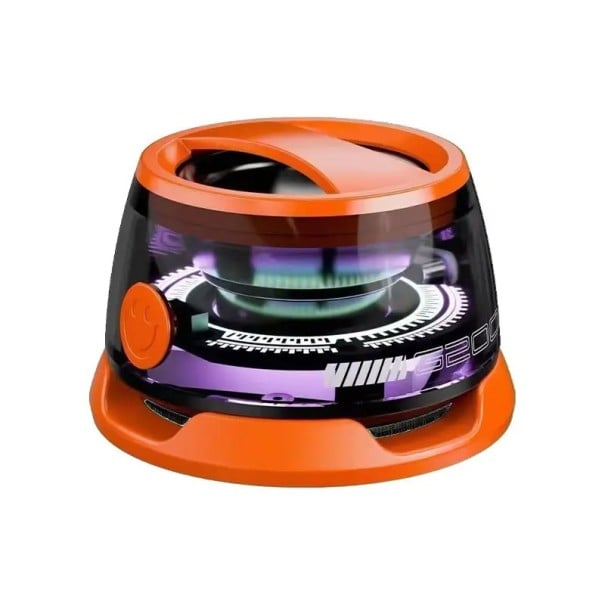 Coluna Bluetooth Portátil G200 com íman, iluminação RGB e suporte 7 horas de reprodução BT 5.3 laranja