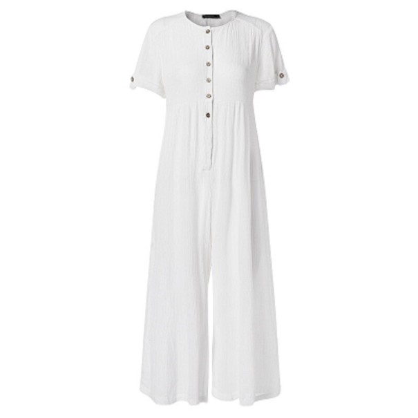 Combinaison femme avec boutons A2916 blanc M