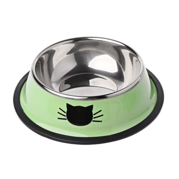 Comedero para gatos de acero inoxidable C847 verde