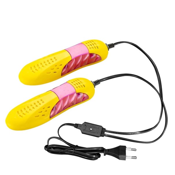 Compact Electric Shoe Dryer with Purple Light and Temperature Protection for Effective Drying and Disinfection yellow