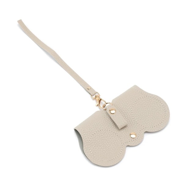 Compacte brillenkoker 14,2 x 7 cm van kunstleer Met gesp en bandje Afsluitbare beschermhoes voor op reis en dagelijks gebruik crème