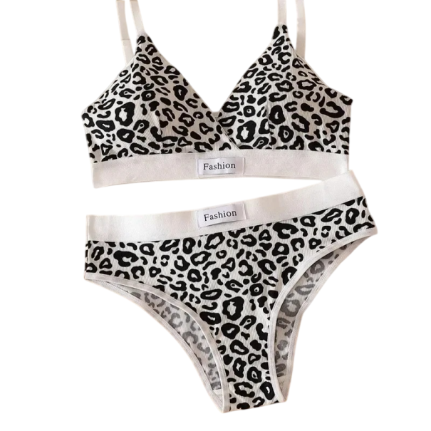 Completo intimo da donna con motivo e fascia elastica reggiseno mutandine nylon per uso quotidiano nero