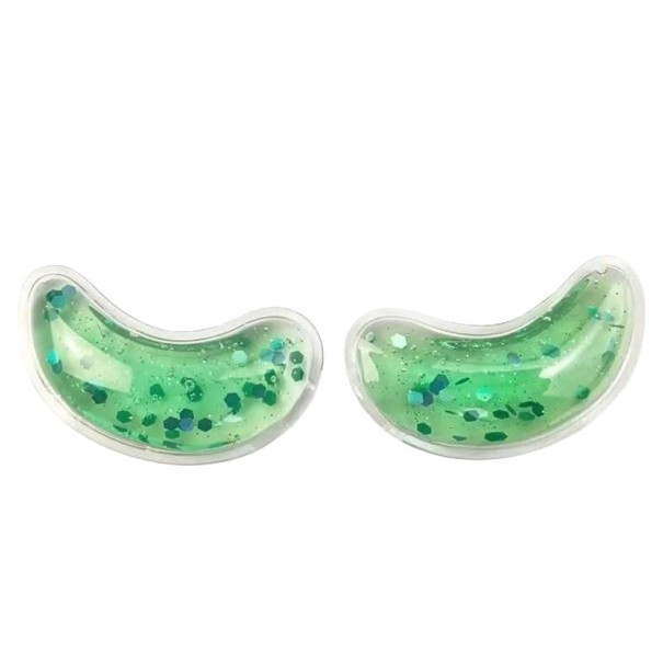 Compresa gel pentru ochi caldă și rece pentru ochi obosiți și umflături dimensiune 7 x 4 cm mască gel pentru relaxare verde