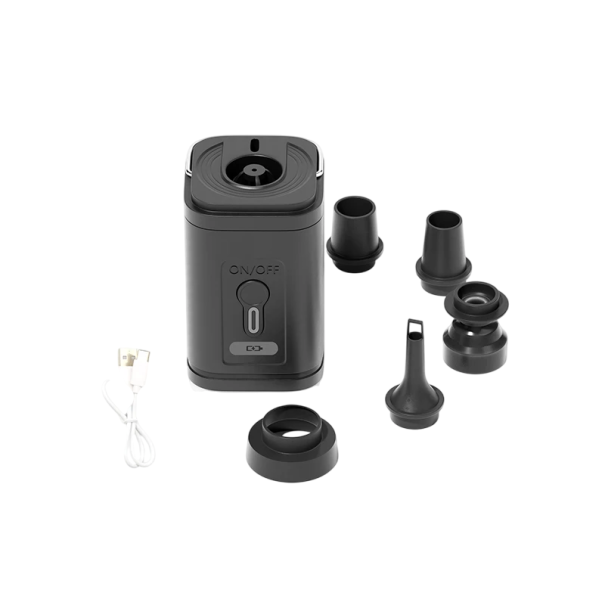 Compresor de aer fără fir 8,35 x 9,45 cm cu lanternă LED 3 moduri 5 accesorii încărcare USB pompă portabilă pentru bicicletă mașină minge negru Compresor de aer fără fir 8,35 x 9,45 cm cu lanternă LED 3 moduri 5 accesorii încărcare USB pompă portabilă pentru bicicletă mașină minge negru