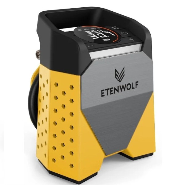 Compresor de aer portabil pentru anvelope, pompă ultra-rapidă cu baterie de 7800mAh/15600mAh pentru auto, motocicletă, camionetă ușoară, umflare galben